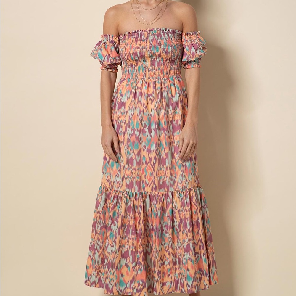 Tart Off-Shoulder Puff Sleeve Maxi Dress